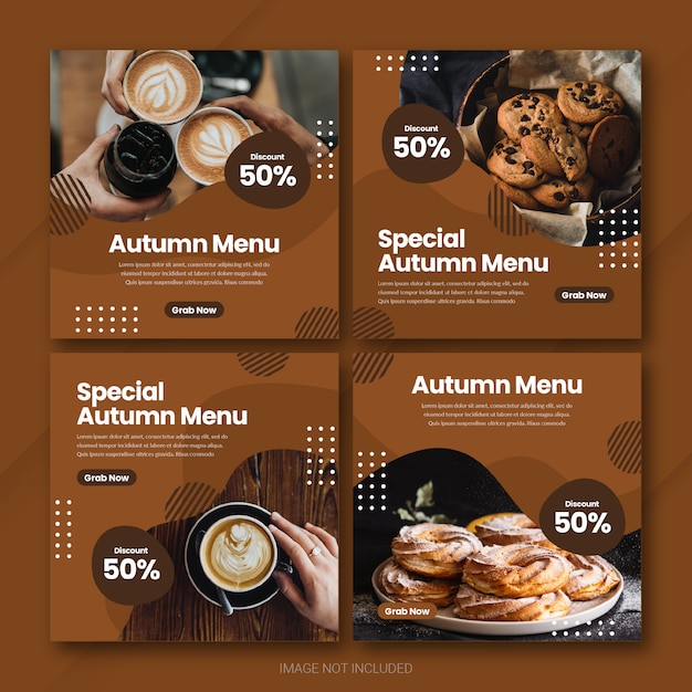Modello di bundle post instagram autunno stagione vendita Premium Psd