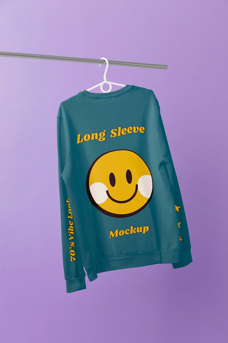PSD modello di camicia a maniche lunghe