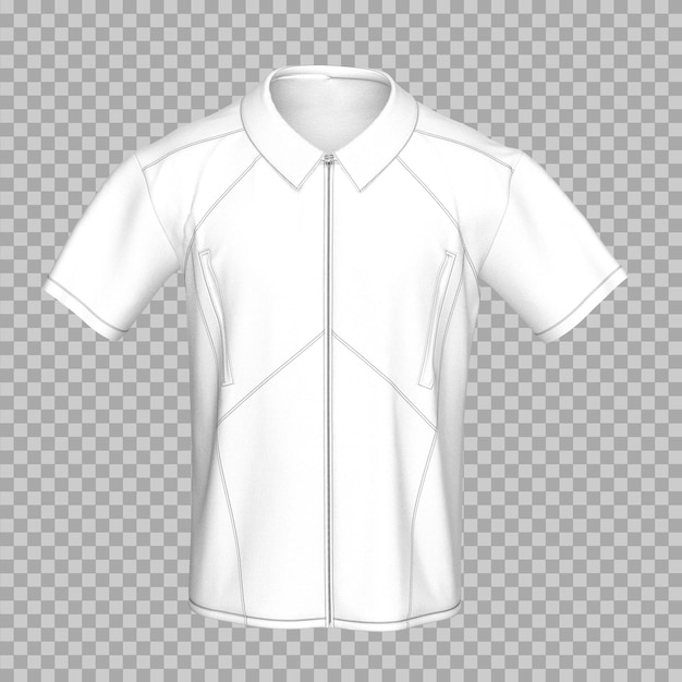 Modello di camicia a zip a maniche corte bianche