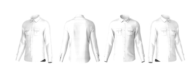PSD modello di camicia bianca buttondown
