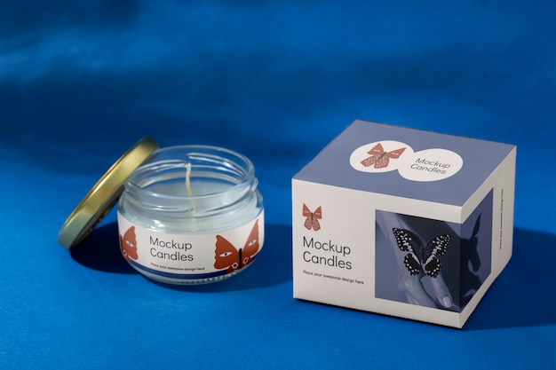Modello di candela profumata a colori magici