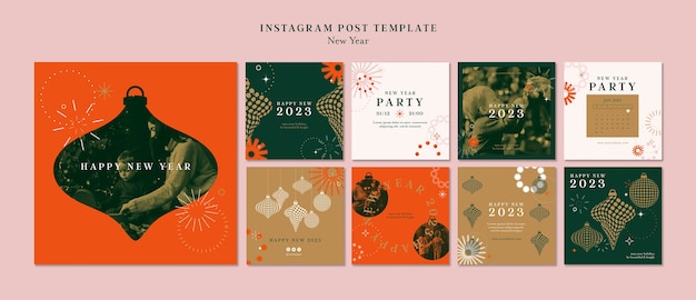 Modello di capodanno design piatto