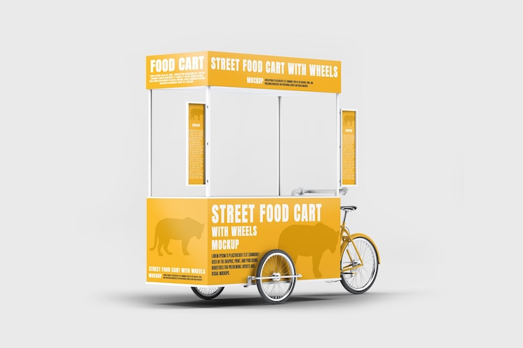 Modello di carrello alimentare su ruote
