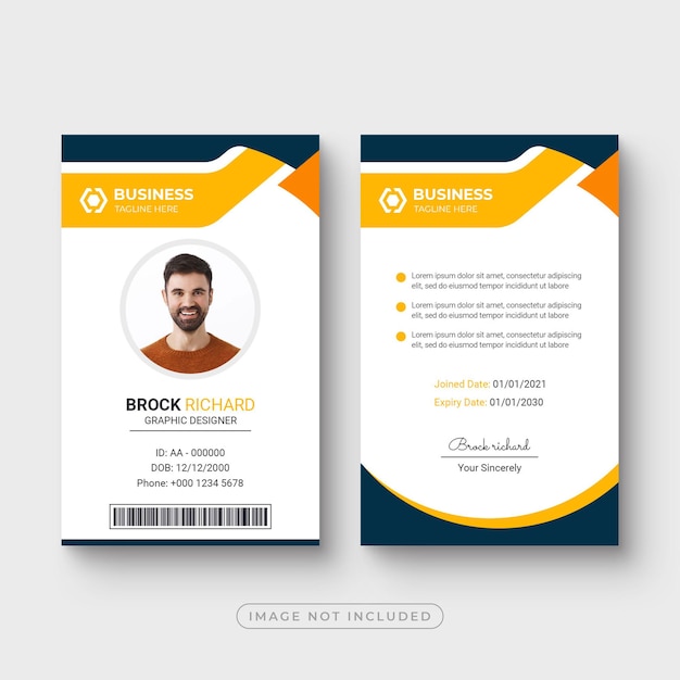 Modello di carta d'identità del dipendente aziendale minimale e creativo