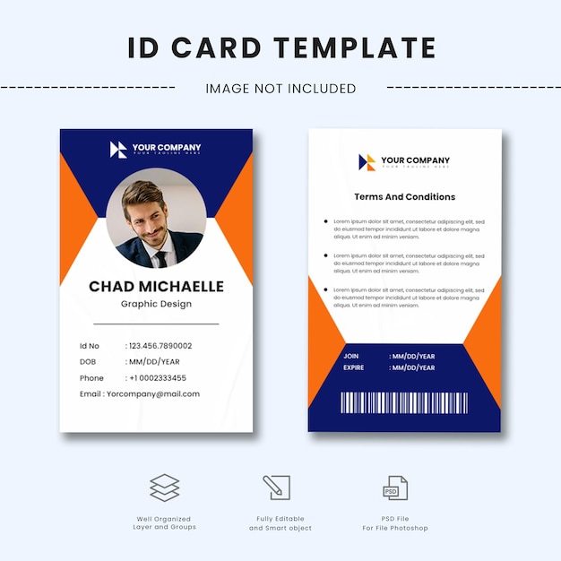 Modello di carta d'identità per uso aziendale