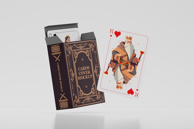 Modello di carta da gioco galleggiante con disegno d'oro ornato