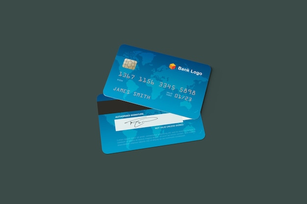 Modello di carta di credito blu