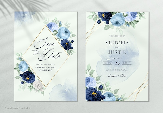 Modello di carta di invito matrimonio floreale romantico