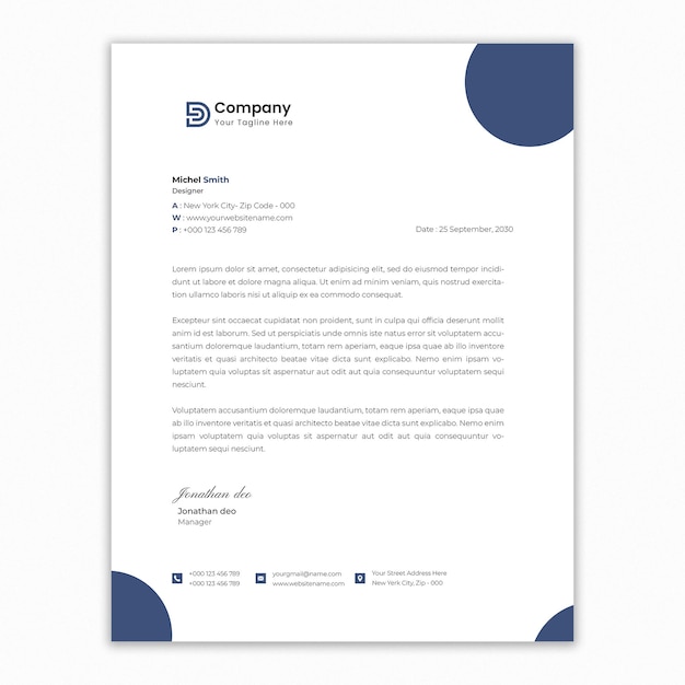 Modello di carta intestata business moderno