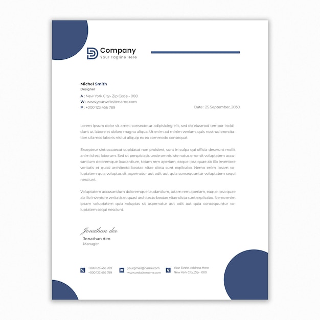 Modello di carta intestata business moderno