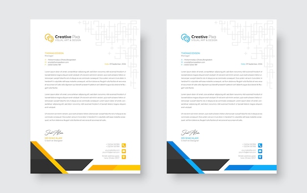 Modello di carta intestata minimalista e professionale