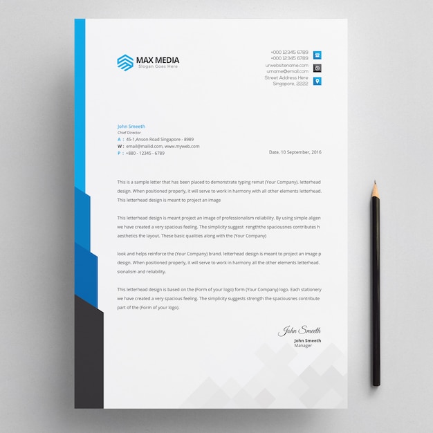 Modello di carta intestata