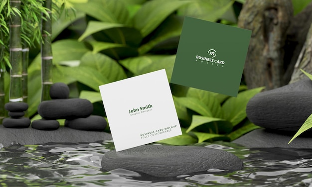 Modello di carta quadrata con il concetto di natura
