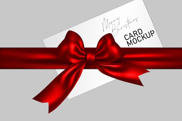 Modello di carta regalo isolata con nastro rosso