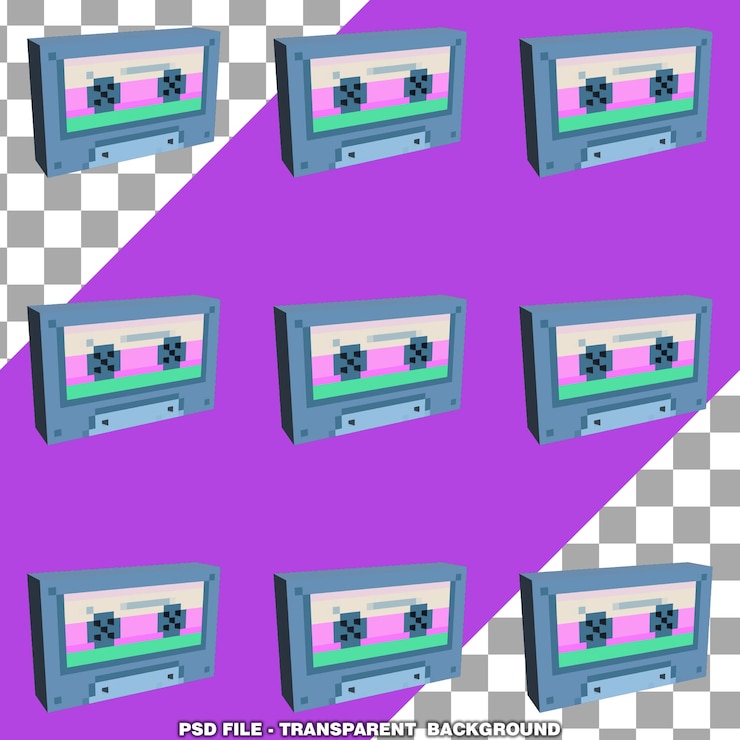 PSD modello di cassetta pixel