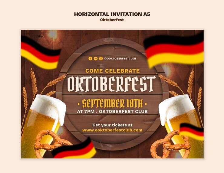 PSD modello di celebrazione dell'oktoberfest
