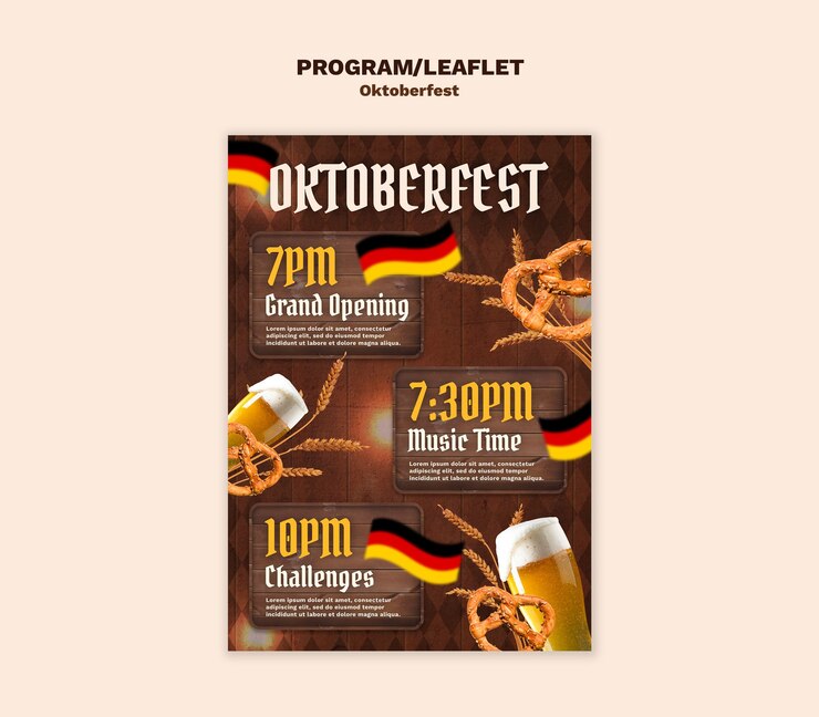 PSD modello di celebrazione dell'oktoberfest