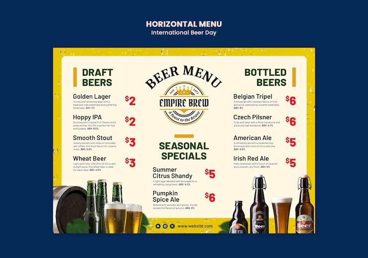 PSD modello di celebrazione della giornata internazionale della birra
