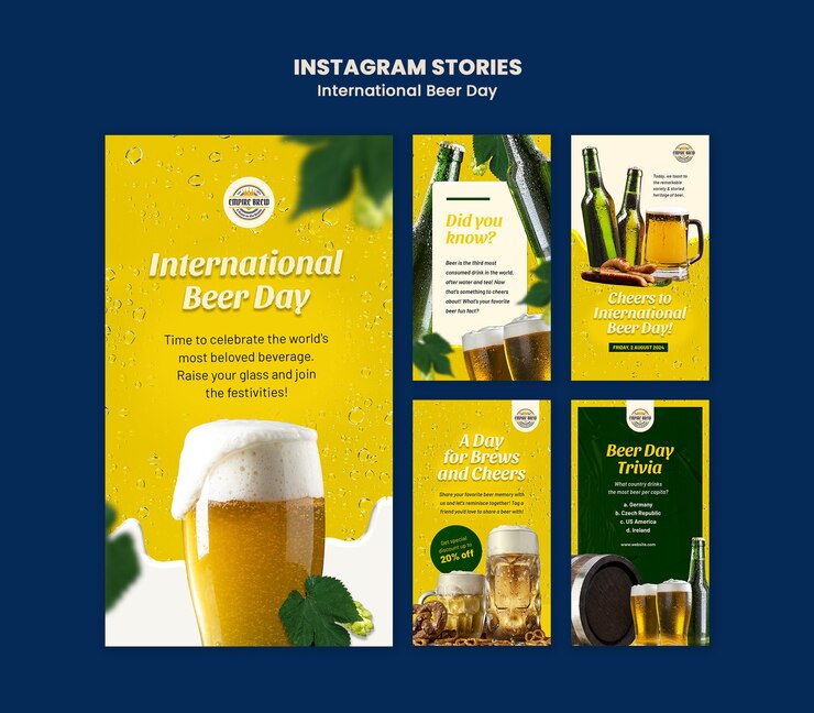 PSD modello di celebrazione della giornata internazionale della birra