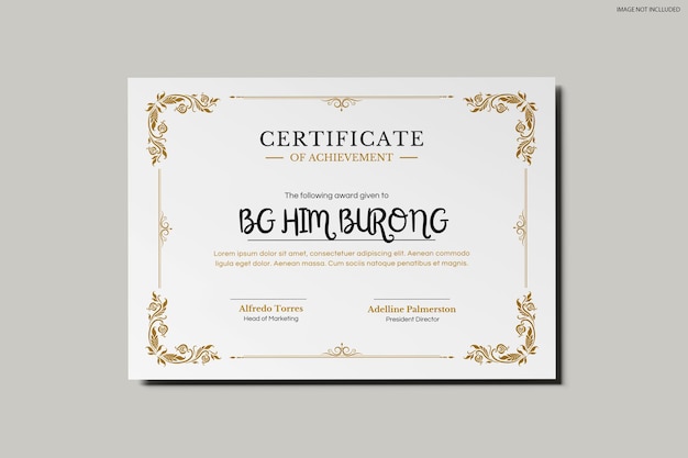Modello di certificato A4