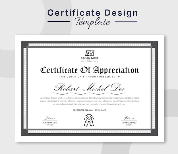 Modello di certificato elegante