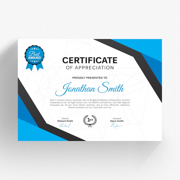 Modello di certificato moderno