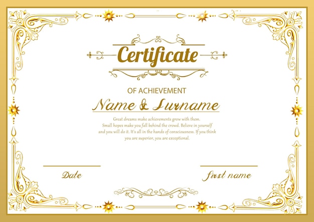 Modello di certificato