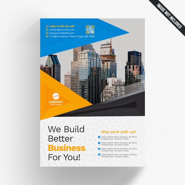 Modello di copertina brochure aziendale con forme geometriche