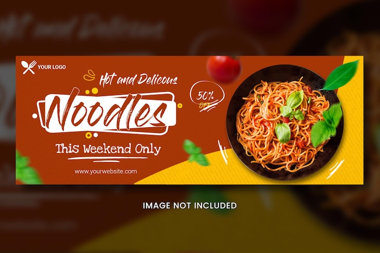 PSD modello di copertina di facebook del menu di cibo pizza