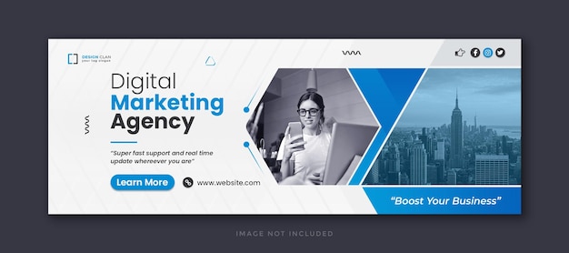 Modello di copertina di Facebook per social media aziendali di marketing digitale