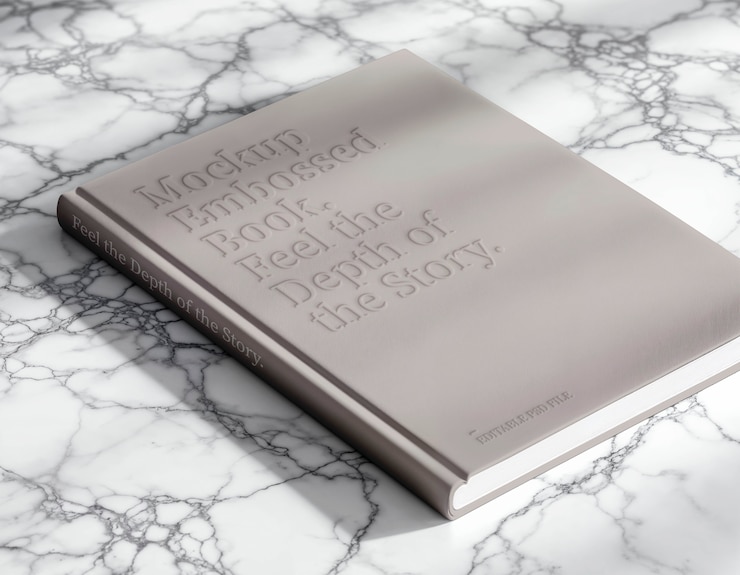 PSD modello di copertina di un libro in un ambiente minimalista