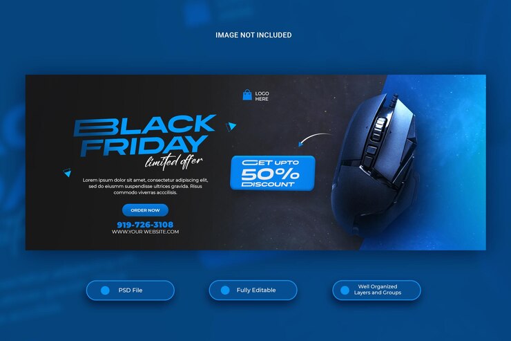 PSD modello di copertina facebook per mega saldi del black friday