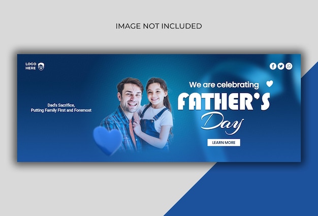 modello di copertina per i social media della Giornata Mondiale dei Padri feliz dia dos pais in portoghese