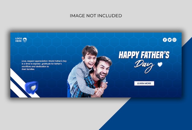 modello di copertina per i social media della Giornata Mondiale dei Padri feliz dia dos pais in portoghese