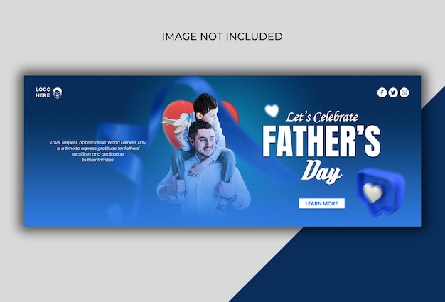 modello di copertina per i social media della Giornata Mondiale dei Padri feliz dia dos pais in portoghese