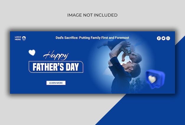 modello di copertina per i social media della Giornata Mondiale dei Padri feliz dia dos pais in portoghese