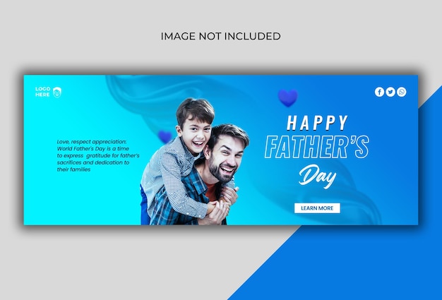 modello di copertina per i social media della Giornata Mondiale dei Padri feliz dia dos pais in portoghese