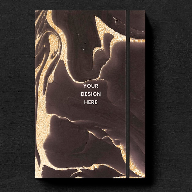 Modello di copertina per quaderni di notebook in marmo marrone.