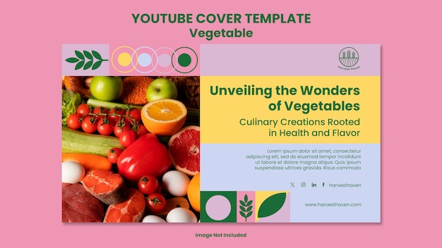 Modello di copertina Youtube Vendita di verdure supermercato colore pastello