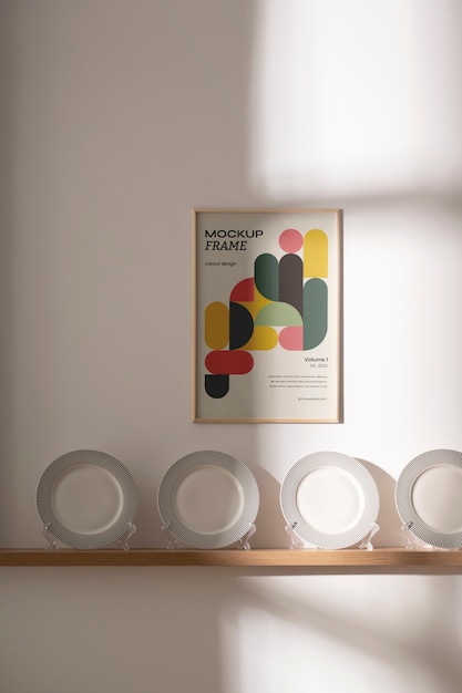 Modello di cornice sulla parete della sala da pranzo