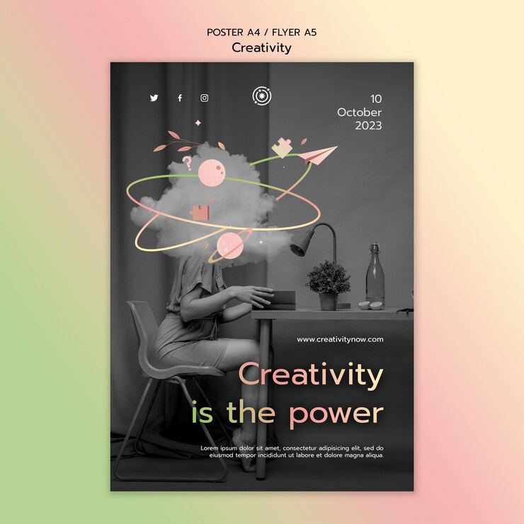PSD modello di creatività dal design piatto