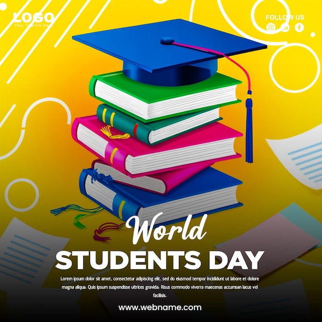 modello di design del banner della Giornata degli Studenti del mondo