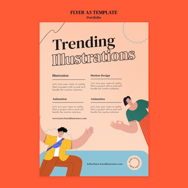 Modello di design del volantino del portfolio
