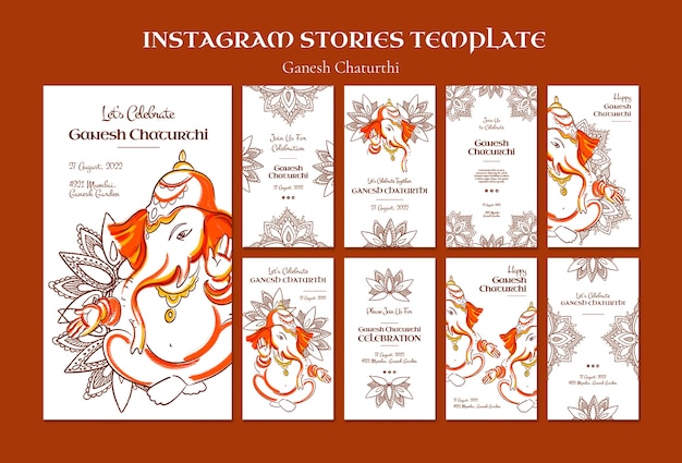 Modello di design piatto Ganesh Chaturthi