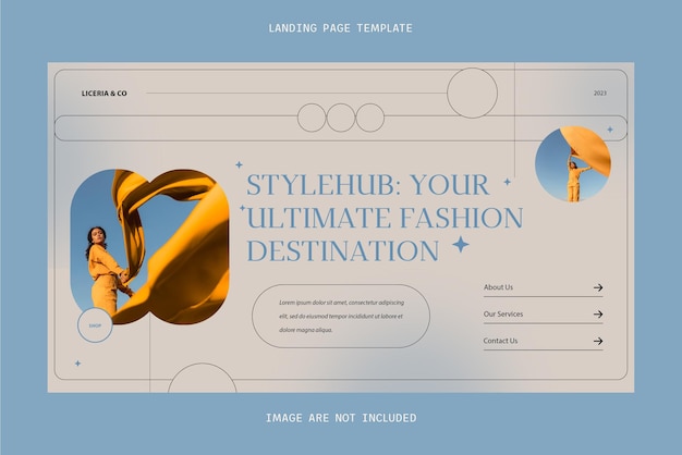 Modello di destinazione del sito Web di Photoshop di moda moderna