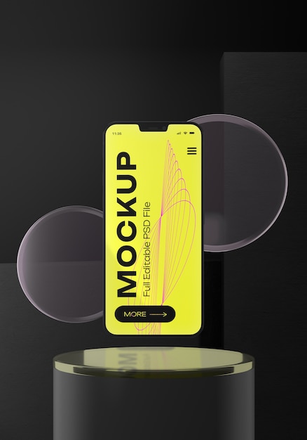 Modello di dispositivo digitale su un podio