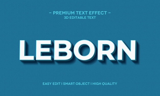 Modello di effetto di stile di testo 3d Leborn