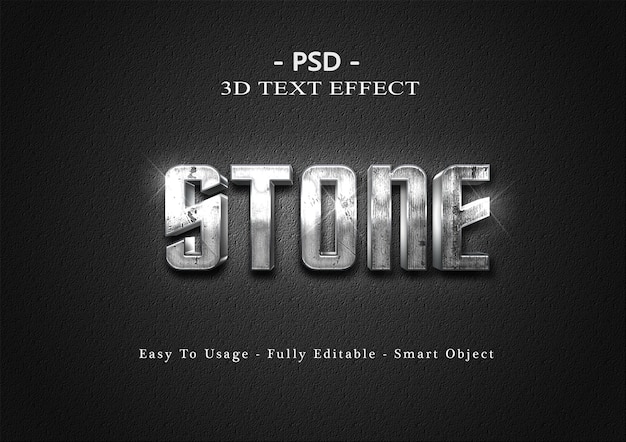 Modello di effetto di stile di testo in pietra 3D