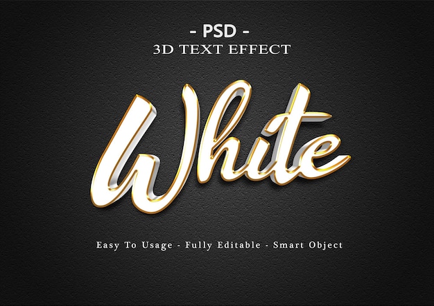 Modello di effetto di testo bianco 3D