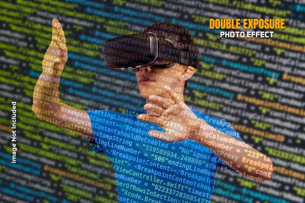 Modello di effetto foto a doppia esposizione